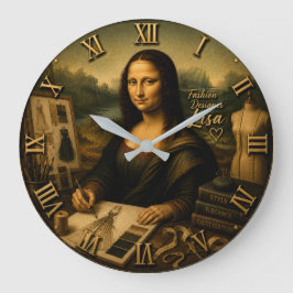 Mona Lisa Fashion Designer Funny Haute Couture Große Wanduhr
