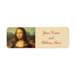 Mona Lisa Fine Art Rücksendeadressen-Aufklebers