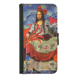 Mona Lisa Fun Whimsical Colorful Geldbeutel Hülle Für Das Samsung Galaxy S5