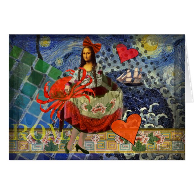 Mona Lisa Fun Zodiac Whimsical (Vorderseite (Horizontal))