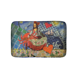 Mona Lisa Fun Zodiac Whimsical Badematte