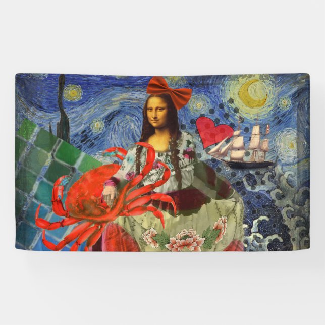 Mona Lisa Fun Zodiac Whimsical Banner (Horizontal)