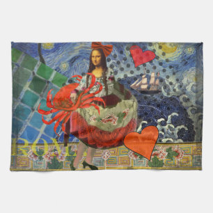 Mona Lisa Fun Zodiac Whimsical Handtuch