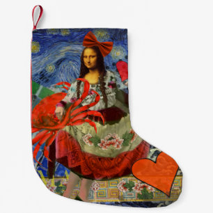 Mona Lisa Fun Zodiac Whimsical Kleiner Weihnachtsstrumpf