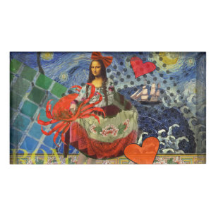 Mona Lisa Fun Zodiac Whimsical Namenschild