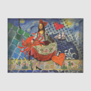 Mona Lisa Fun Zodiac Whimsical Seidenpapier