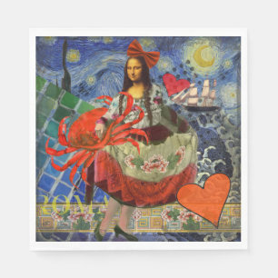 Mona Lisa Fun Zodiac Whimsical  Serviette