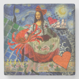 Mona Lisa Fun Zodiac Whimsical Steinuntersetzer