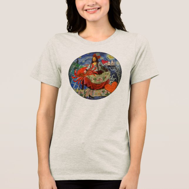 Mona Lisa Fun Zodiac Whimsical Tri-Blend Shirt (Vorderseite)