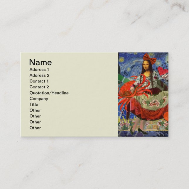 Mona Lisa Fun Zodiac Whimsical Visitenkarte (Vorderseite)
