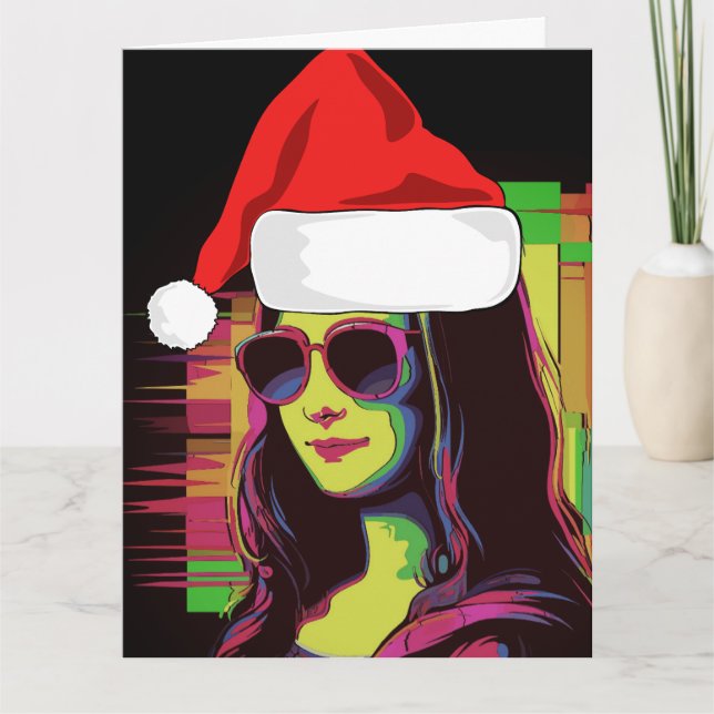 MONA LISA FUNNY CHRISTMAS Grußkarte Karte (Vorderseite)