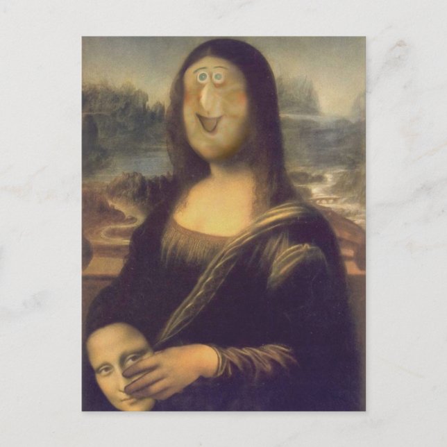Mona Lisa Funny Face Postkarte (Vorderseite)