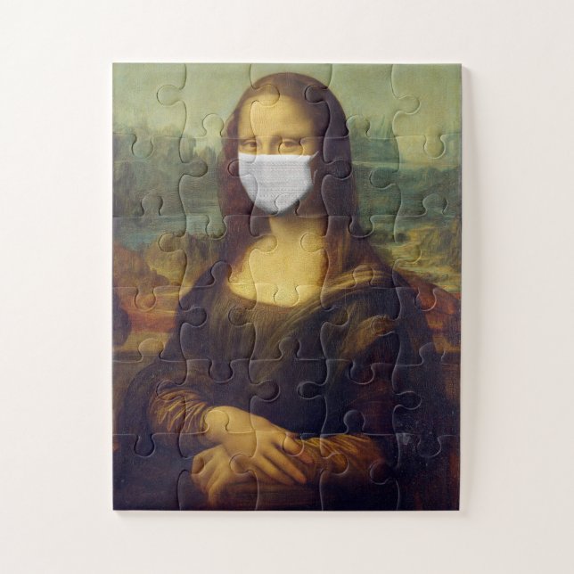 MONA LISA FUNNY MASK EASY JIGSAW PUZZLE (Vertikal)