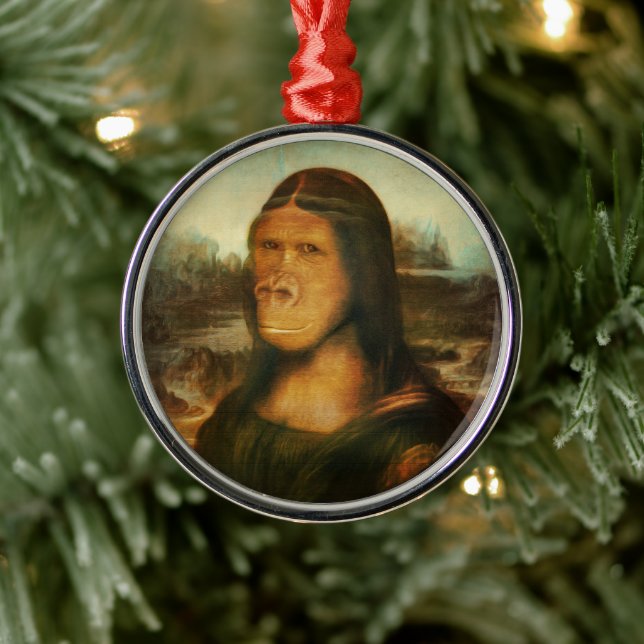 Mona Lisa Gorilla Affe   Ornament Aus Metall (Baum)