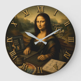 Mona Lisa Graphic Designer Digital Creative Studio Große Wanduhr
