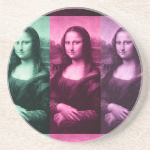 Mona Lisa Green Pink Lila Getränkeuntersetzer