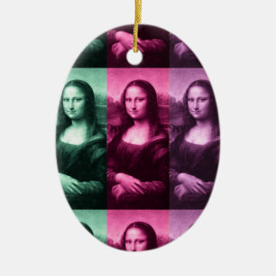 Mona Lisa Green Pink Lila Keramik Ornament