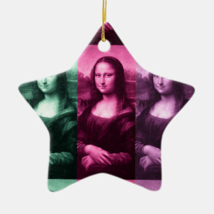 Mona Lisa Green Pink Lila Keramikornament