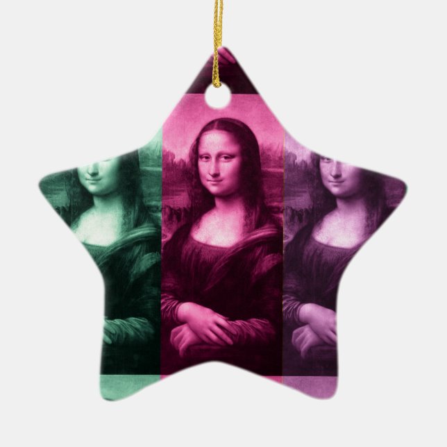 Mona Lisa Green Pink Lila Keramikornament (Vorne)