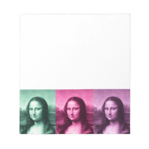 Mona Lisa Green Pink Lila Notizblock