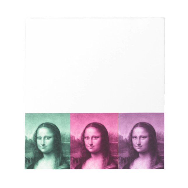 Mona Lisa Green Pink Lila Notizblock (Vorderseite)