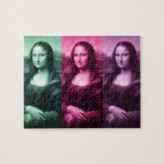 Mona Lisa Green Pink Lila Puzzle (Horizontal)