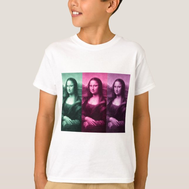 Mona Lisa Green Pink Lila T-Shirt (Vorderseite)