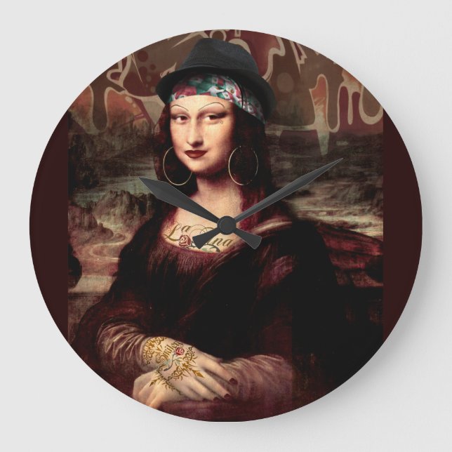 Mona Lisa Große Wanduhr (Vorderseite)