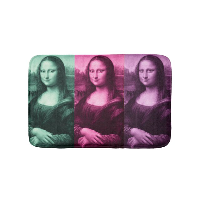 Mona Lisa grünes rosa Lila Badematte (Vorderseite)
