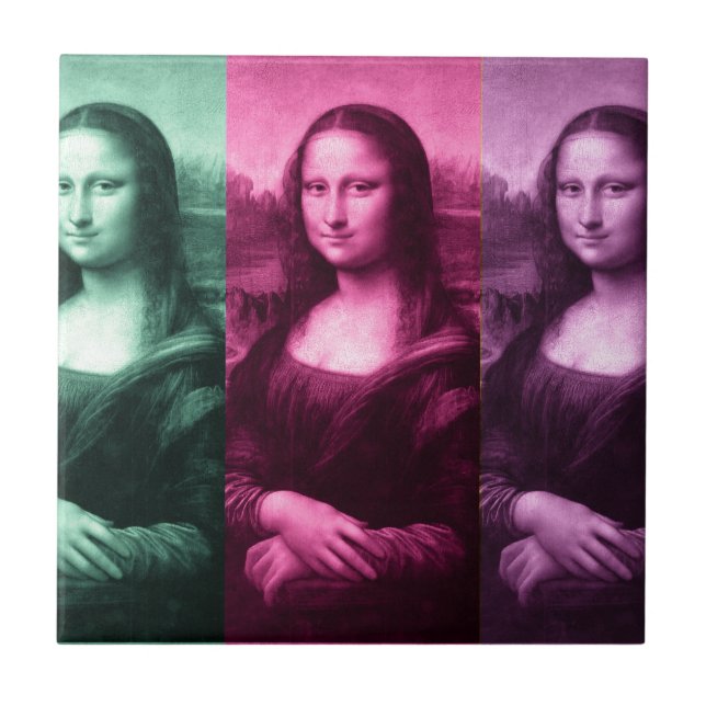 Mona Lisa grünes rosa Lila Fliese (Vorderseite)