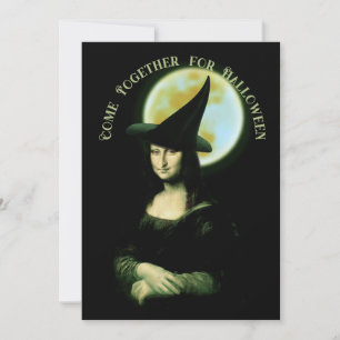 Mona Lisa Halloween Hexe Einladung