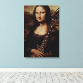 Mona Lisa hält eine Gitarre (Gitarrist) Liebe Leinwanddruck