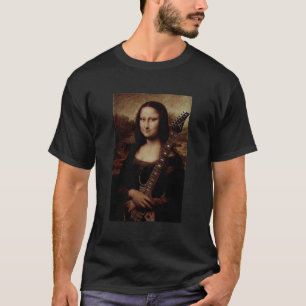 Mona Lisa hält einen Gitarrenspieler T-Shirt