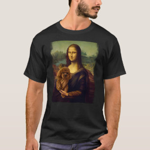 Mona Lisa hält einen Pudel Süße Hundekunst Parodie T-Shirt