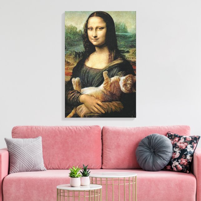 Mona Lisa hält ihre Katze Leonardo da Vinci Leinwanddruck (Insitu (Wohnzimmer))