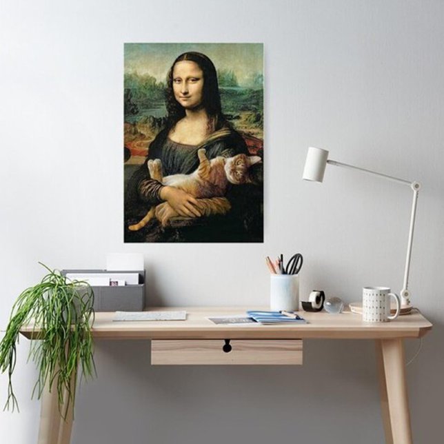 Mona Lisa hält ihre Katze Leonardo da Vinci Poster (Von Creator hochgeladen)