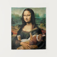 Mona Lisa hält ihre Katzenkunst Leonardo da Vinci