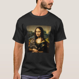 Mona Lisa hält Katze Niedliche Katzenmutter Katzen T-Shirt