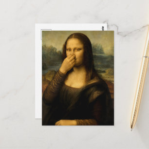 Mona Lisa hält sich die Nase Nr. 2 Postkarte