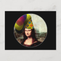 Mona Lisa Happy Birthday Party Hat