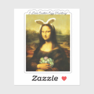 Mona Lisa Hasenohren Ostern Aufkleber