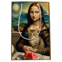 Mona Lisa &her cat - Summer vibes \ Mittlere Geschenktüte
