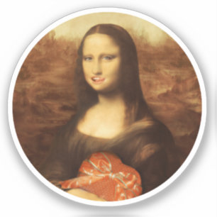 Mona Lisa Herz Valentinstag-Kuss Aufkleber