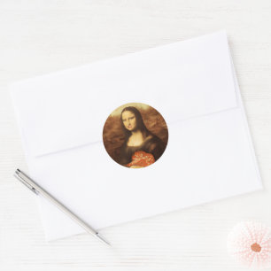 Mona Lisa Herz Valentinstag-Kuss Runder Aufkleber