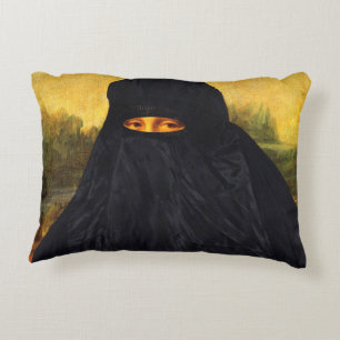 Mona Lisa Hidden Behind Burqa Dekokissen