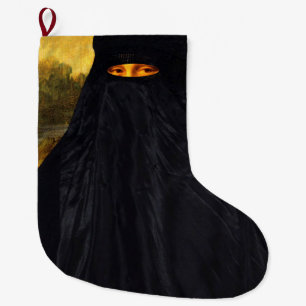 Mona Lisa Hidden Behind Burqa Großer Weihnachtsstrumpf