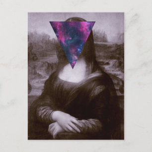 Mona lisa Hipster Postkarte