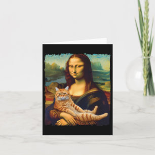 Mona Lisa Holding Cat Portrait Kunstmalerei Karte