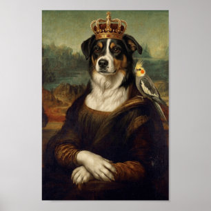 Mona Lisa Hund mit Nymphensittich-Kunstposter Poster