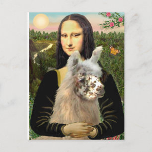 Mona Lisa & ihr Lama Postkarte